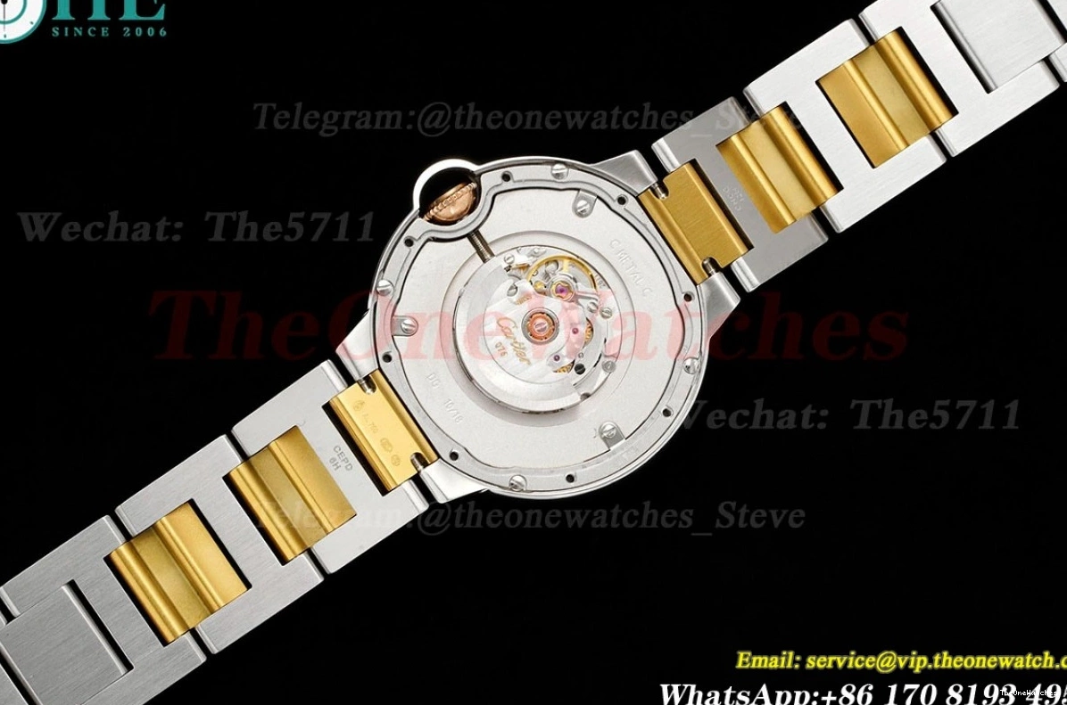 Ballon YG De Stk Bleu Wht 3KF Cartier A076 SS 36mm 0426